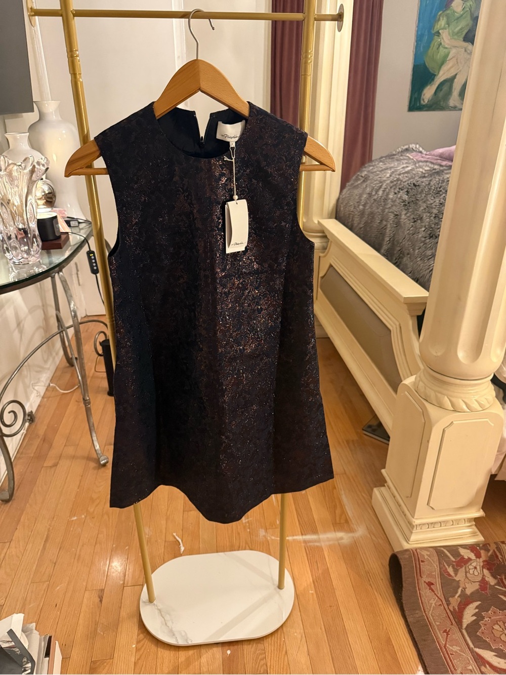 3.1 Phillip Lim Sleeveless Black Metallic Brocade Tunic